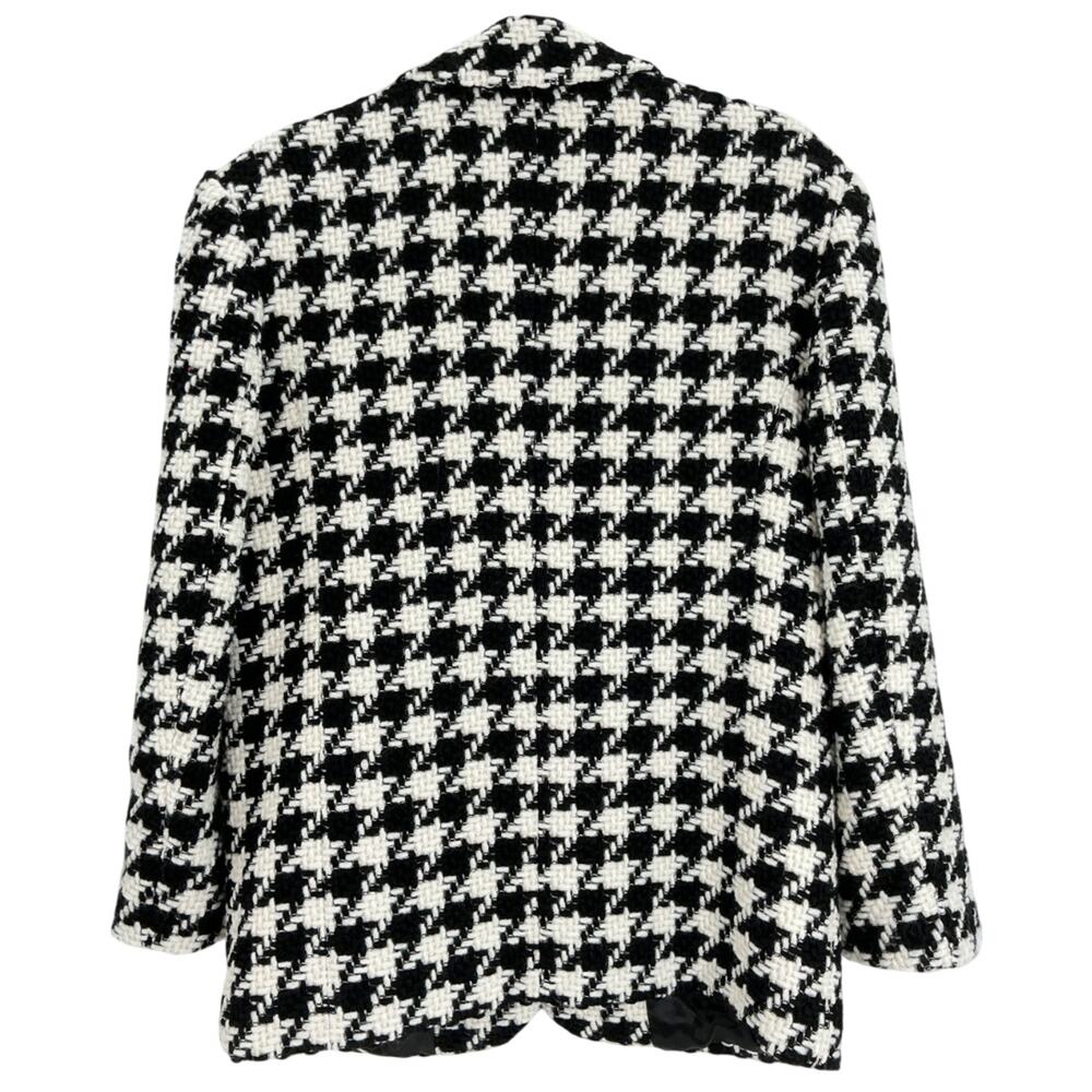 Anine Bing Houndstooth Black And White Quinn Blazer Size L - Picture 3 of 4